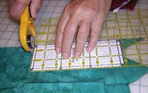 cutting the pattern for the block